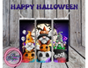 Halloween Gnomes with Boo on tumbler.